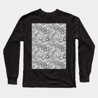 Black and Gray Spiral Pattern Long Sleeve T-Shirt